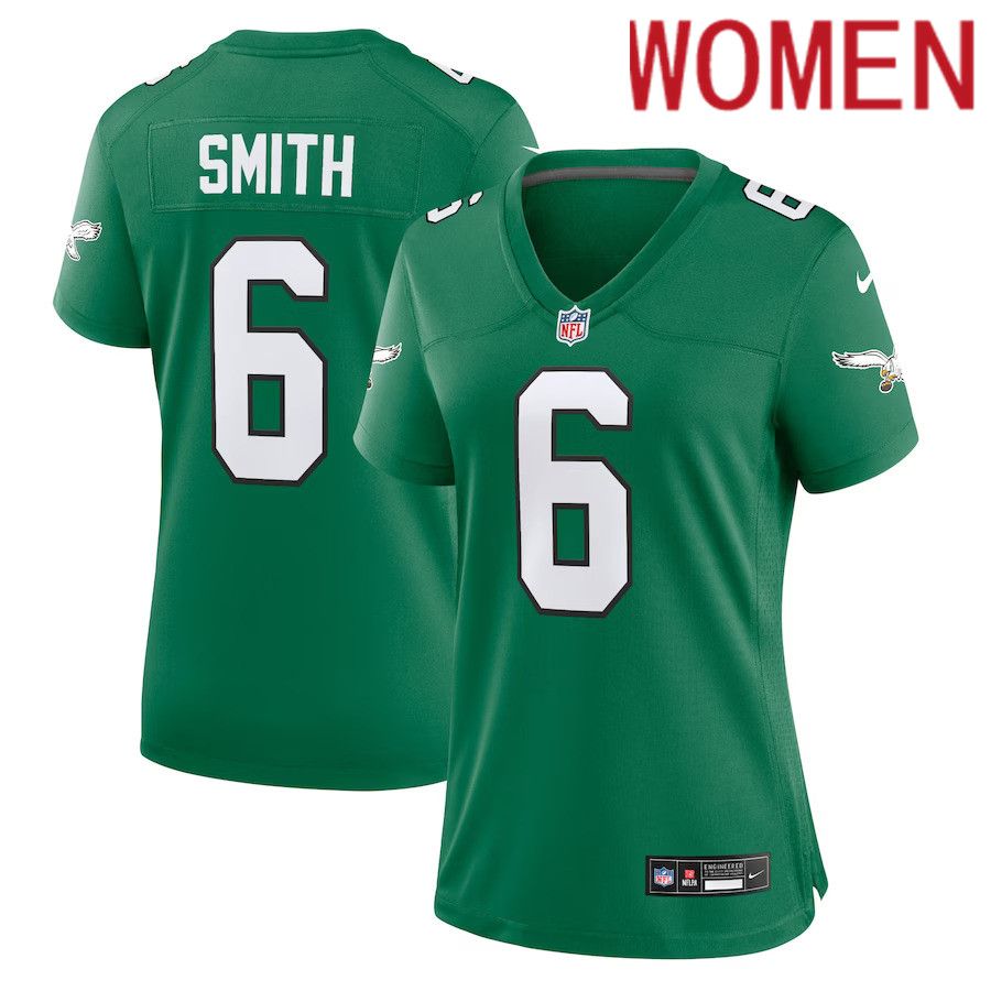 Women Philadelphia Eagles #6 DeVonta Smith Nike Kelly Green Alternate Player Game NFL Jersey->youth nfl jersey->Youth Jersey